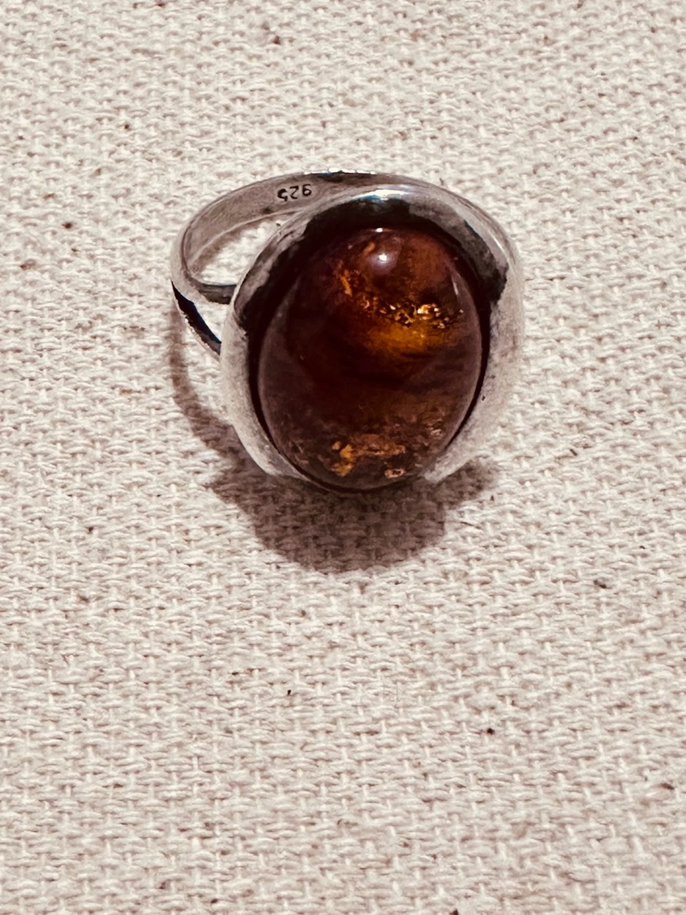 Vintage | Ring | Sterling Silver Amber Ring
